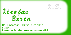 kleofas barta business card